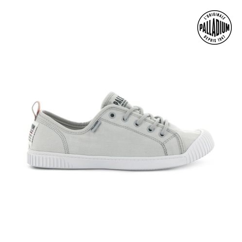 Baskets Palladium Easy Dentelle Tela Low Tops Femme Grise Clair | FR CYU729F